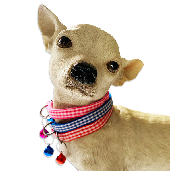 Adjustable Gingham Pet Dog Puppy Collar