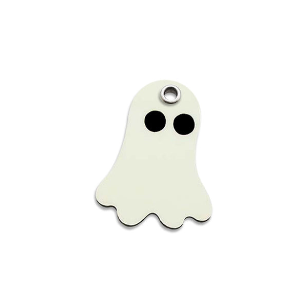 Plastic Glow-In-The-Dark Ghost Small Dog ID Tag, ID Tag, Small Dog Mall, Small Dog Mall - Good things for little dogs.
