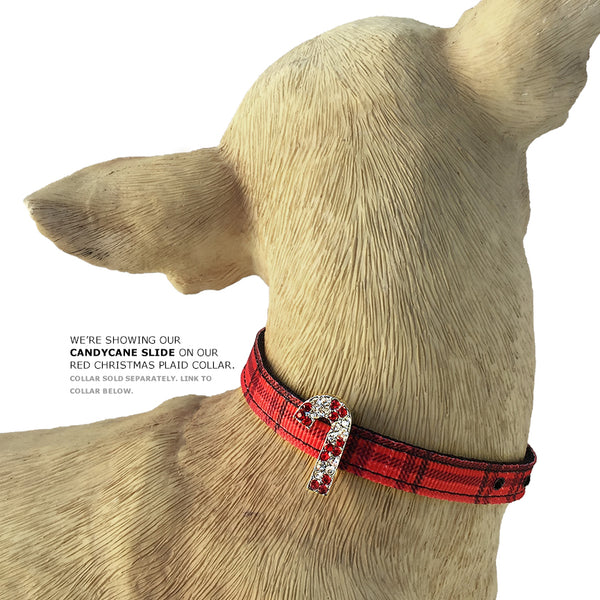Crystal Candy Cane Pet Dog Collar Slide