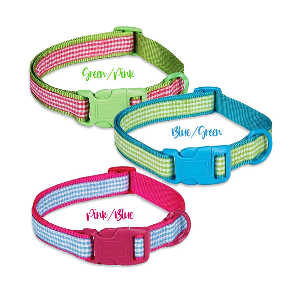 Pet Dog Gingham Collar Collection Fresh and Fun