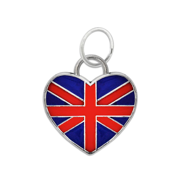 Enamel Union Jack Heart of the UK Pet Dog Collar Charm