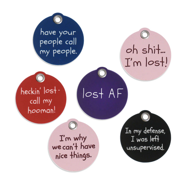 Funny Plastic Pet Dog or Cat ID Tags