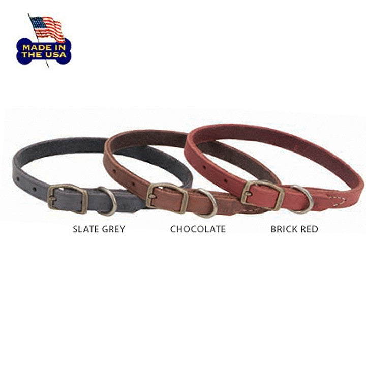 Fine Leather Pet Dog Collar, Made in the USA