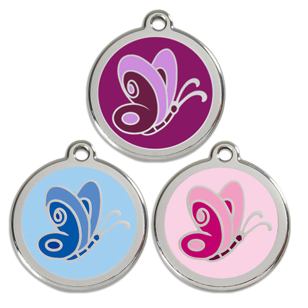 Red Dingo Butterfly Pet Dog ID Tag