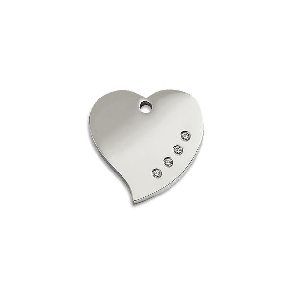 Diamante Heart ID Tag, , ID Tag, Small Dog Mall, Small Dog Mall - Good things for little dogs.  - 1