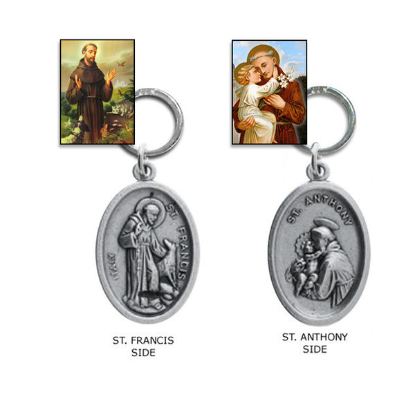 Saint Francis and Saint Anthony Medallion Pet Dog Collar Charm