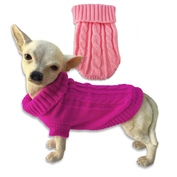 Pet Dog Cable Knit Dog Sweater, Teacup, Toy, Puppy