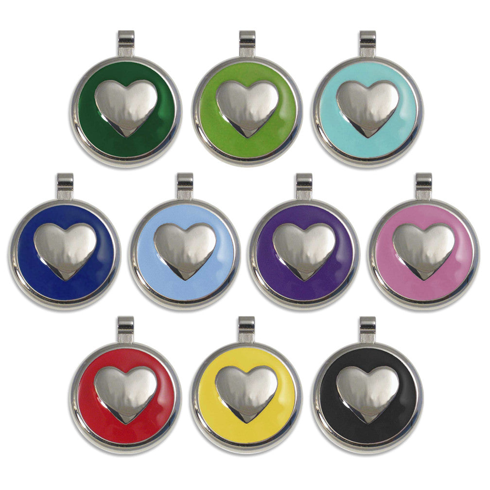 Enamel Heart Small Dog ID Tags, 10 Colors