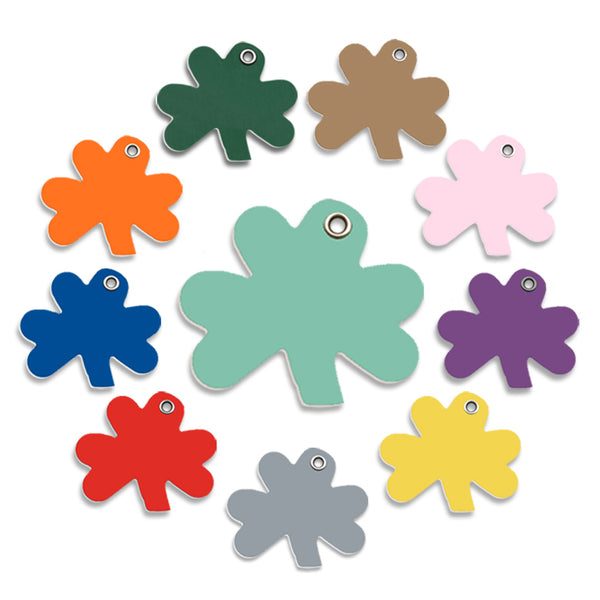 Plastic Shamrock Pet Dog ID Tag, 12 Colors