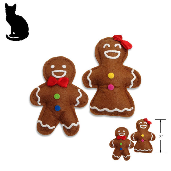 Holiday Catnip Ginger Boy or Girl Cookie Cat Toy