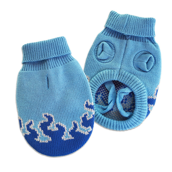 Sizzling Blue Flame Small Dog Sweater