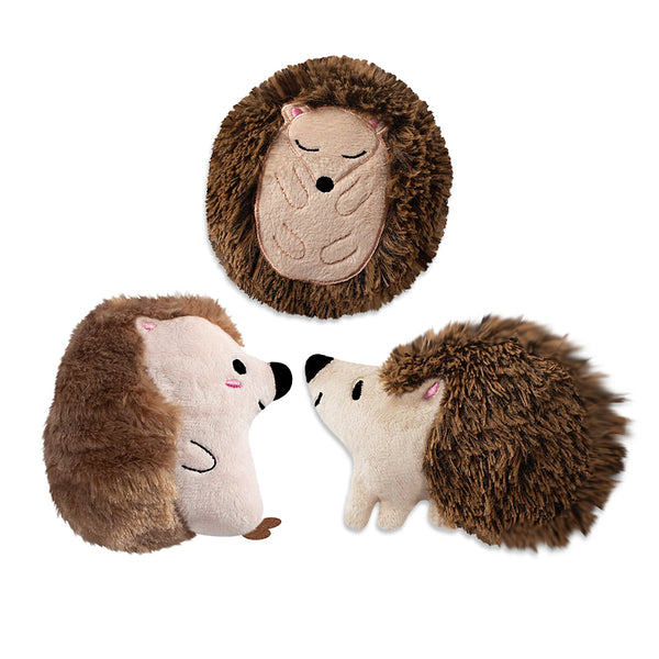 Adorable Mini Hedgehog Trio Small Dog Toy
