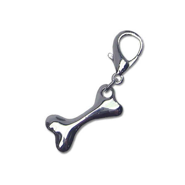 Chrome Bone Dog Collar Charm, , Collar Pendant, Small Dog Mall, Small Dog Mall - Good things for little dogs.  - 1