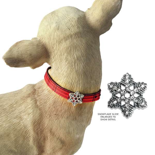 Crystal Snowflake Small Dog Collar Slide