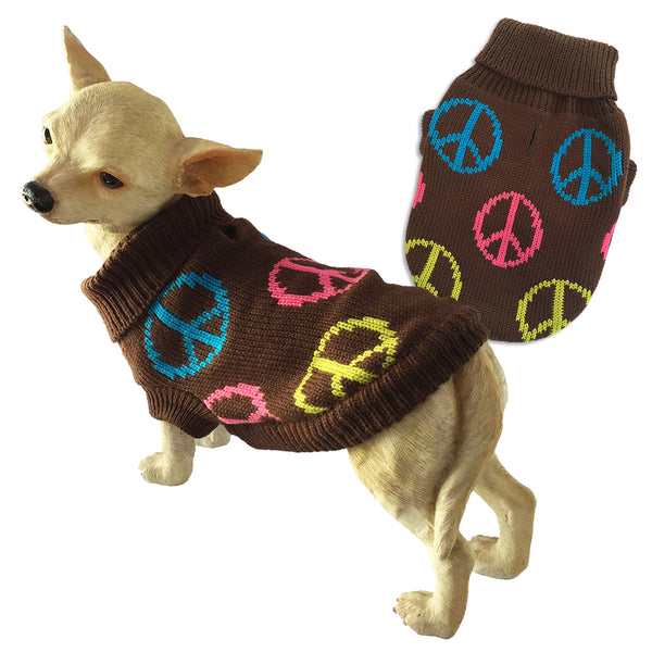 Peace Design Small Dog Sweater
