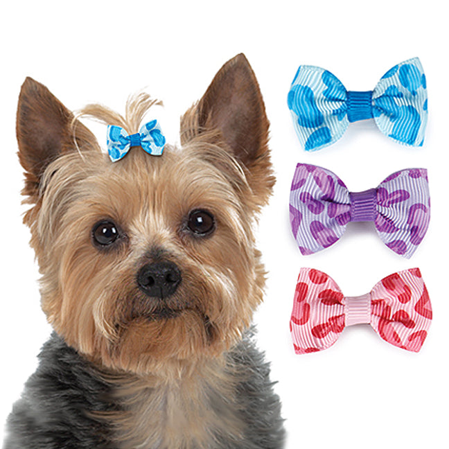 Small Dog Bow: Animal Print Small Dog Hair Bow Barrettes – Small Dog Mall,  Good Things for Little Dogs