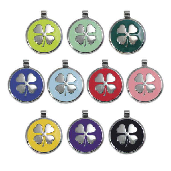 Lucky Shamrock Clover Dog ID Tag for Small Dogs