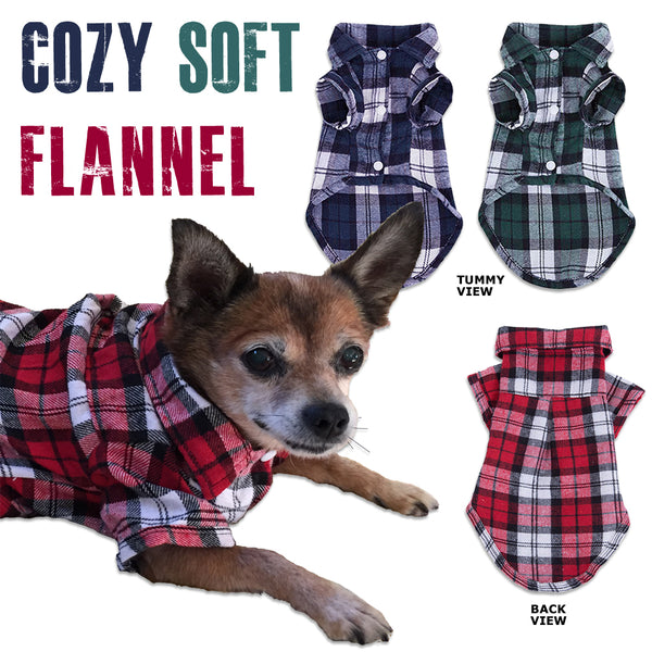 Soft & Cozy Plaid Flannel Small Dog Shirt