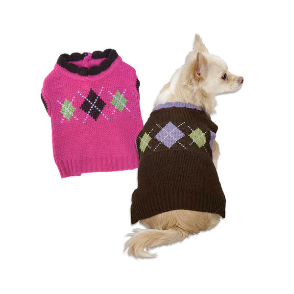 Academy Argyle Dog Sweater - Small Dog Mall - Good things for little dogs. - 1