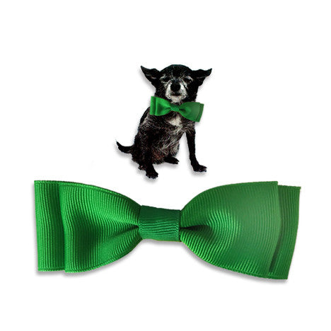 Lucky Green Dog Bow Tie, , Collar, Small Dog Mall, Small Dog Mall - Good things for little dogs.  - 1