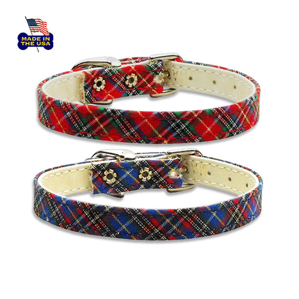 Perfect Plaid Dog Collar, , Collar, Small Dog Mall, Small Dog Mall - Good things for little dogs.  - 1