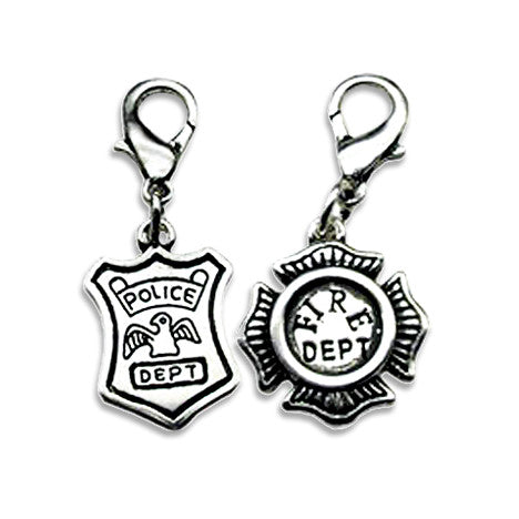 Police or Fire Department Dog Collar Charms, , Collar Pendant, Small Dog Mall, Small Dog Mall - Good things for little dogs.  - 1