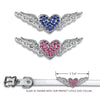 Crystal Winged Heart Dog Collar Slide, , Slide, Small Dog Mall, Small Dog Mall - Good things for little dogs.  - 2