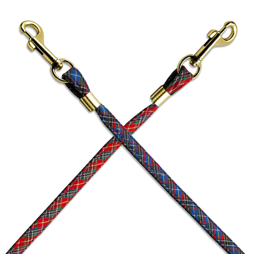 Perfect Plaid Small Dog Leash with Gold Hardware, Small Dog Mall
