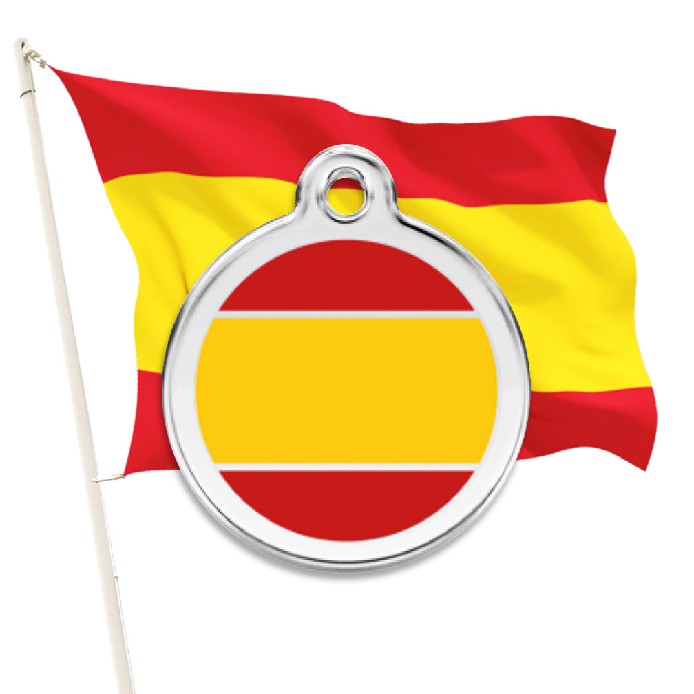 Red Dingo Spanish Flag Dog Pet ID Tag