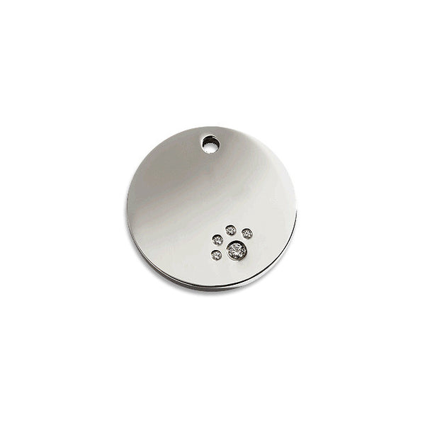 Diamante Round ID Tag, , ID Tag, Small Dog Mall, Small Dog Mall - Good things for little dogs.  - 1
