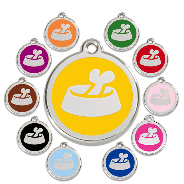 Bone In Dish Dog ID Tag, , ID Tag, Small Dog Mall, Small Dog Mall - Good things for little dogs.  - 1