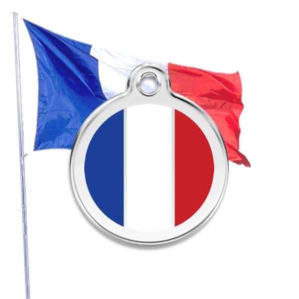 Vive la France Dog ID Tag, , ID Tag, Small Dog Mall, Small Dog Mall - Good things for little dogs.  - 1