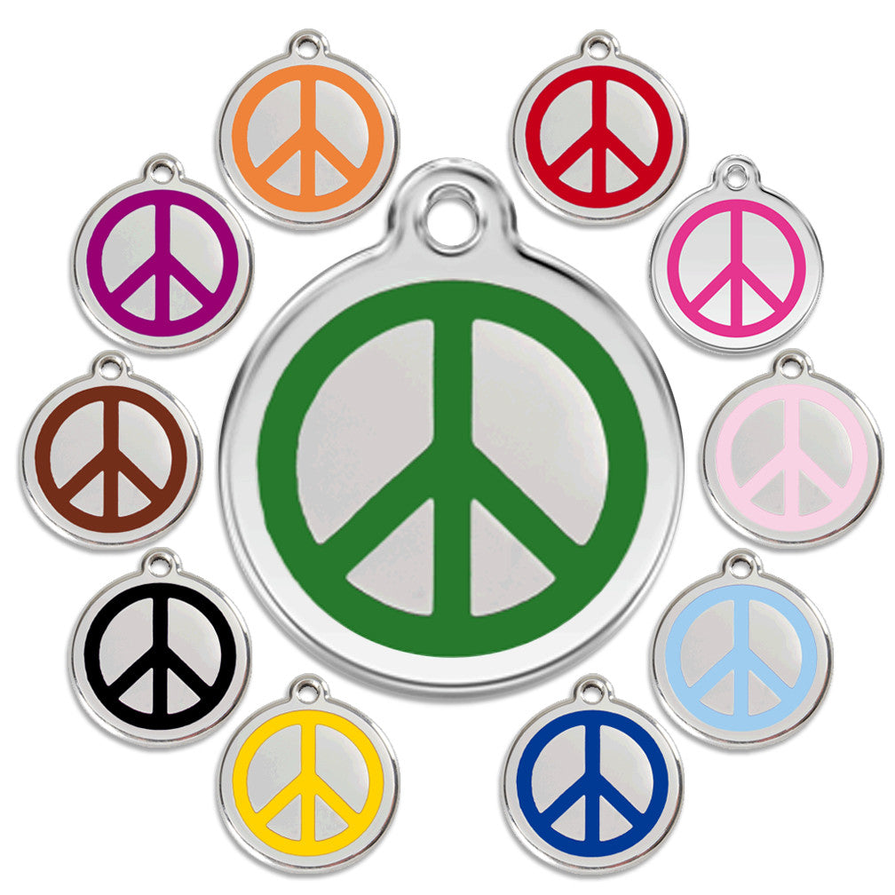 Peace Dog ID Tag, , ID Tag, Small Dog Mall, Small Dog Mall - Good things for little dogs.  - 1