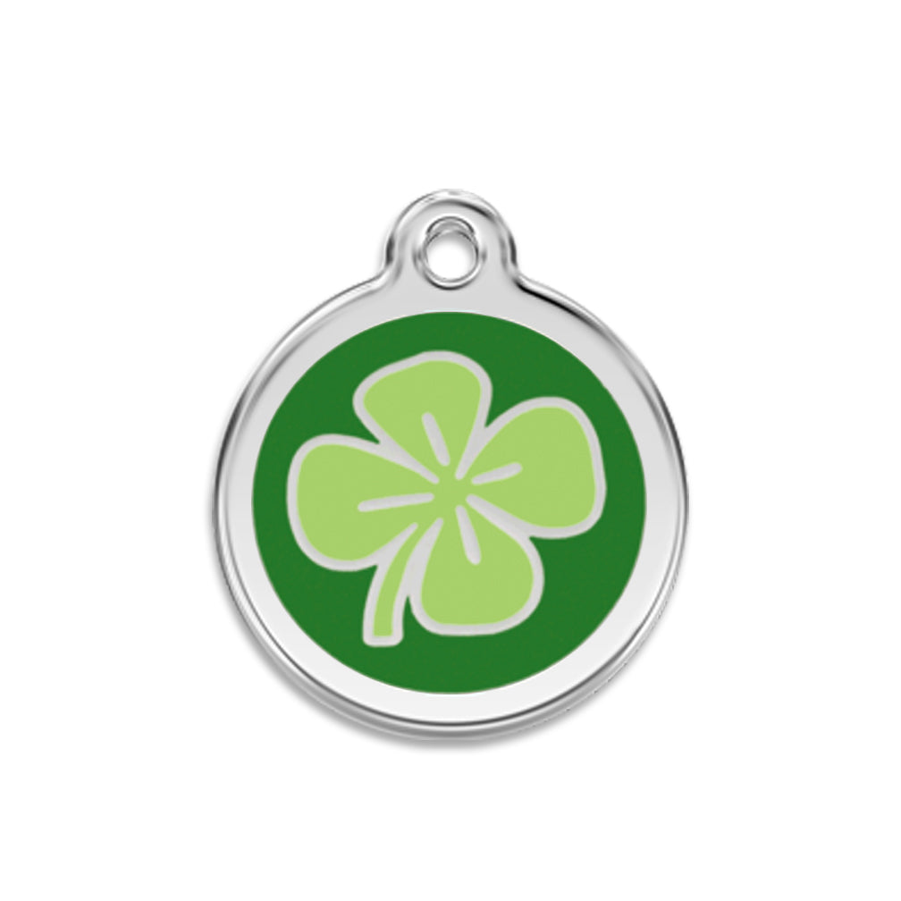 Red Dingo Lucky Shamrock Dog ID Tag for Small Dogs