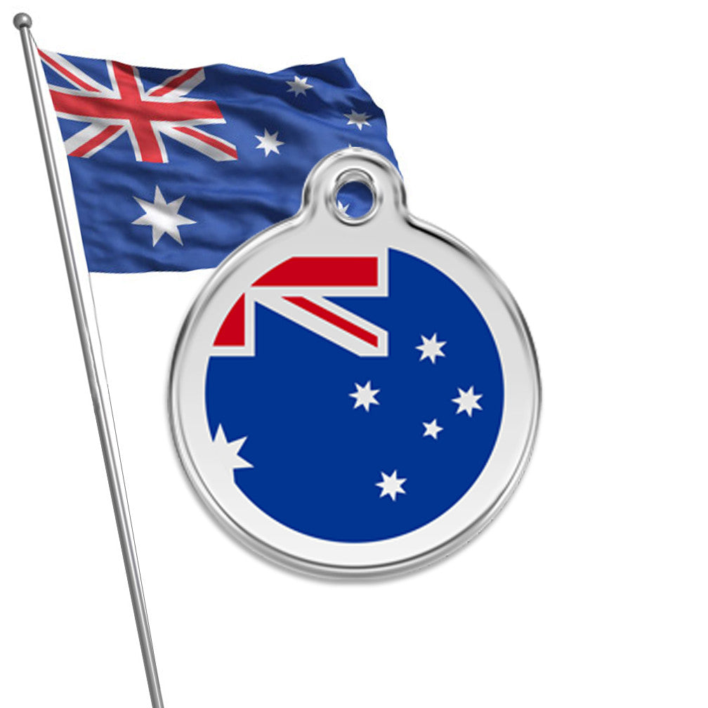 Australian Flag Small Dog ID Tag, ID Tag, Small Dog Mall, Small Dog Mall - Good things for little dogs.  - 1
