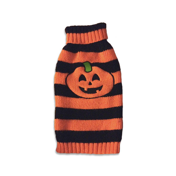 Pumpkin Stripe Dog Sweater, , Sweaters, Small Dog Mall, Small Dog Mall - Good things for little dogs.  - 1